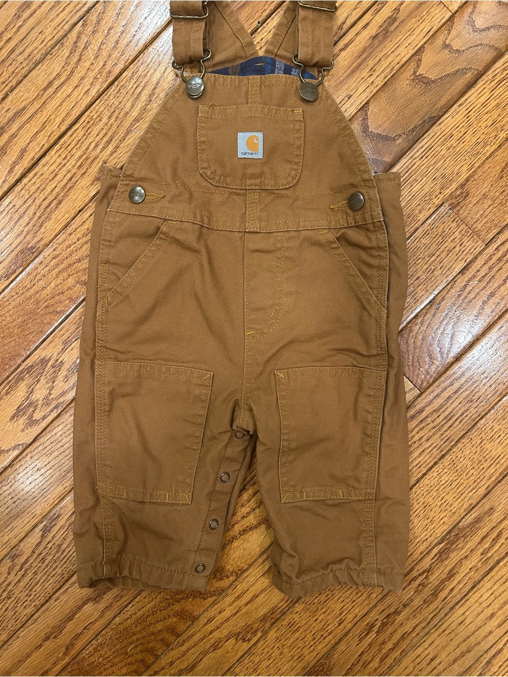 Carhartt Kids Tan/Brown Canvas Work Overalls